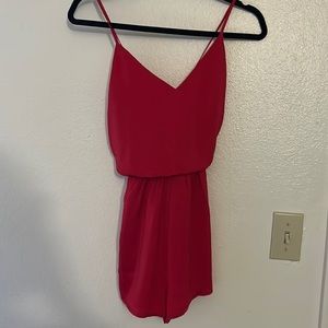 Red silk romper